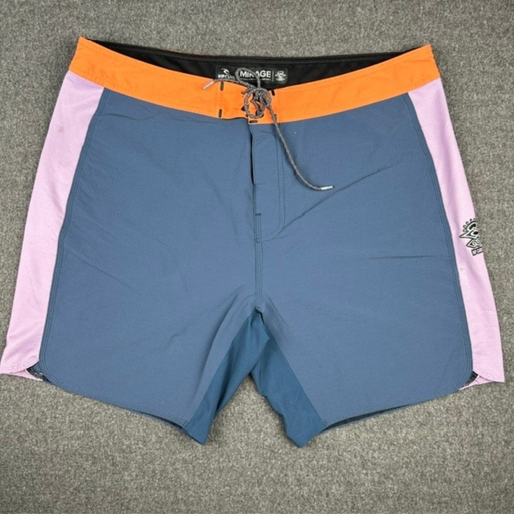 Rip Curl Mirage Ultimate Stretch Boardshorts Mens 38 Blue Orange Cordura Swim